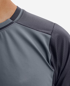 2026 Customized Men's Moisture Wicking Crew Neck Short Sleeve <b>Athletic</b> Shirt Gray Mesh Polyester Sport Top All Seasons Wear - Product Image 3