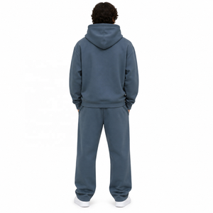 Ensemble de survêtement structuré en molleton épais pour homme – Sweat à capuche et pantalon de jogging large – Collection Hiver – Vente en gros OEM Streetwear - Product Image 3