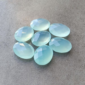 Calcedonia Aqua Natural, Corte Ovalado Tipo Briolette, Piedra Preciosa Calibrada para Joyería - Product Image 1