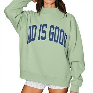 Stylish Comfortable Winter <b>Men's</b> Solid Color Screen Printed 100% Cotton High Quality Trendy Oversized Turtleneck Collar Hoodies - Product Image 2