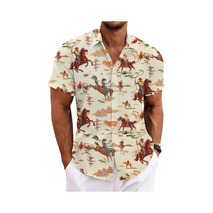 Camisas de Manga Larga para Hombre, Tejidas en 100% Algodón, Cuello Redondo, Corte Regular, Transpirables, de Secado Rápido, Ecológicas, Casuales, con Logotipo Frontal y Patrón a Cuadros - Product Image 1