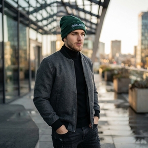 Men's Green <b>Beanie</b> Hat Knit Cuffed Winter Cap Unisex Streetwear <b>Skull</b> Cap Custom Logo Wholesale Fashion Accessory - Product Image 5
