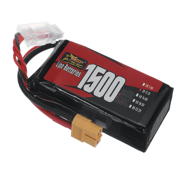 High Discharging Rate 1500mah 11.1V 60C Lithium Battery Pack with IP65 Protection and Stackable Design for RC Car