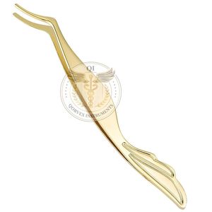 แหนบปลายแหลมไฟเบอร์กริปสแตนเลสแบบบาง สำหรับต่อขนตา น้ำหนักเบา - Product Image 1