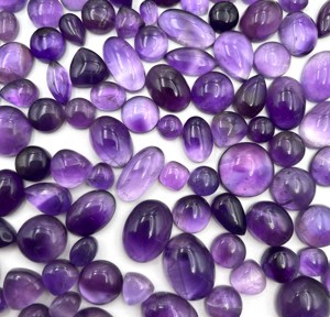 Lot de pierres précieuses en améthyste naturelle, formes variées, cabochons, 5-16 mm, 100 carats, pour la création de bijoux - Product Image 2