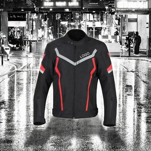 Unisex Black Red Reflective Full Sleeve Windproof <b>Summer</b> <b>Motorcycle</b> <b>Jacket</b> % Polyester - Product Image 3