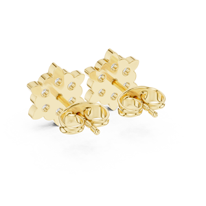 Pendientes de Diamantes Cultivados en Laboratorio, Diseño de Estrella y Copo de Nieve, Corte Redondo, DEF VVS, Oro Sólido de 14K y 18K, Pendientes de Novia para Boda, Venta al por Mayor - Product Image 5