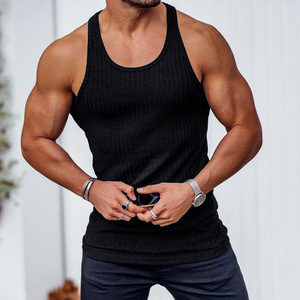 Camiseta Deportiva Ajustada de Color Sólido para Hombre, Camiseta sin Mangas de Secado Rápido para Entrenamiento y Gimnasio - Product Image 6