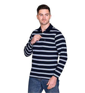 Camisetas Polo a Rayas Elegantes para Hombre, Talla Grande, Temporada de Verano, Camisetas Polo de Manga Larga, Corte Ajustado, de Proveedor BD - Product Image 1