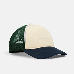 Custom 3-Tone Trucker <b>Hat</b> Color Mesh Back Snapback Baseball Cap for Men Women with Adjustable Fit and Logo Embroidery OEM ODM - Product Image 1