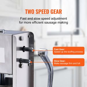 Insaccatrice Manuale a Doppia Velocità 7L/15LBS in Acciaio Inox 304 per Alimenti, Macchina Verticale per Salsicce Usata - Product Image 2