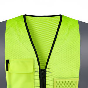 Chaleco de Seguridad Transpirable de Malla de Poliéster de Alta Visibilidad con Múltiples Bolsillos y Diseño Reflectante para Trabajo de Construcción Unisex - Product Image 3