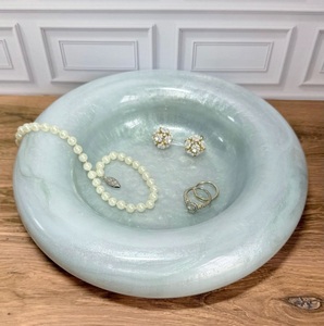 Tazón de Servir Clásico Azul Cielo, Hecho a Mano en Resina con Efecto Mármol Pulido, Duradero, Tazón de Frutas de Lujo para Camping, Decoración del Hogar, Centro de Mesa - Product Image 6