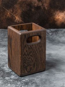 Wooden <b>Desk</b> Pen Holder with <b>Rustic</b> Charm Stylish Wooden Stationery Organizer for Office Durable Wooden Pen Holder for Daily Use - Product Image 4