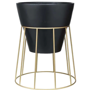 Support en fil de fer thermolaqué durable, jardinière polyvalente moderne et classique pour l'extérieur et l'intérieur avec drainage - Product Image 2