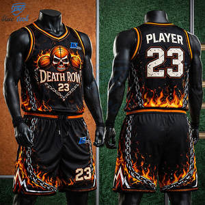 Conjunto de Uniforme de Baloncesto Sublimado con Estampado Personalizado para Hombre, Sin Mangas, Deportivo, Transpirable, de Secado Rápido, para Entrenamiento y Juego, Tallas Grandes, OEM - Product Image 2