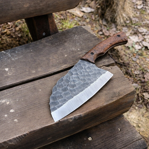 Cuchillo de Chef para Bushcraft Forjado a Mano SAZ ENTERPRISES, Acero al Carbono, 7 Pulgadas, Mango de Madera, Ambidiestro, Funda de Cuero, Cocina - Product Image 2
