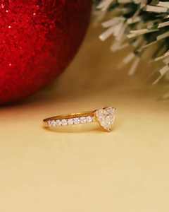 Anillo de Plata de Ley 925 con Moissanita Corte Corazón, Engaste de Puntas y Halo, Joyería de Boda y Compromiso para Mujer - Product Image 3