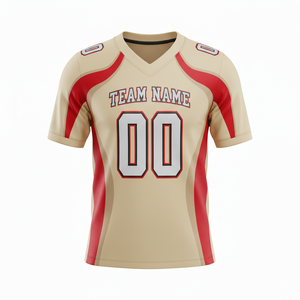 Camiseta de Práctica de Fútbol Americano Personalizada para Adultos, Manga Corta, Transpirable, Opción de Talla Grande, Cuello en V, 100% Poliéster - Product Image 3