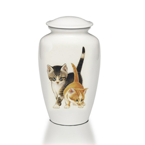 Urnes de crémation pour animaux de compagnie urnes commémoratives faites à la main classique blanc brillant chiot conception urne de crémation pour animaux de compagnie - Product Image 3