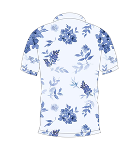เสื้อโปโลผู้ชายสีขาวลายดอกไม้สีน้ำสีฟ้าลำลองแขนสั้นแฟชั่นฤดูร้อน - Product Image 5