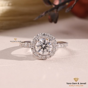 Bague pour femme en or massif 14 carats avec diamant CVD de laboratoire de 1,00 carat, taille brillant rond, couleur D, clarté VVS2, certifié IGI – Cadeau mémorable - Product Image 1