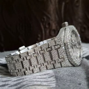 Reloj de Cuarzo de Lujo para Hombre, Estilo Antiguo, Calidad VVS, Corte de Diamante Natural, Pantalla Digital, Movimiento ETA, Acero Inoxidable, 20 cm - Product Image 1