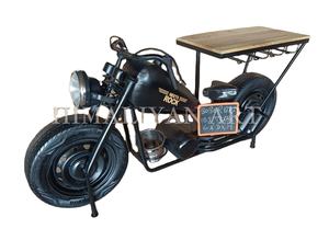 Meilleure collection de meubles de bar vintage bleus, style moto Triumph, art antique himalayen - Product Image 2
