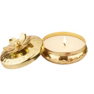 Wholesale Classic <b>Decorative</b> Hammered Copper Metal Candle <b>Jar</b> With Lid Candle Holder For Home Decoration Festival Decoration - Product Image 4