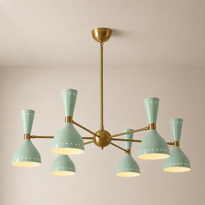 Lustre Diabolo inspiré de Stilnovo, style moderne du milieu du siècle, en laiton, luminaire suspendu Sputnik, éclairage de plafond design - Product Image 6