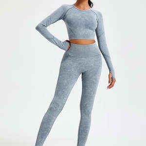 Wholesale Custom Plus Size Fitness Wear Yoga Sets Gym Workout Clothes Sports Bra Jacket High Waist Leggings Set Front Logo Women - Product Image 1