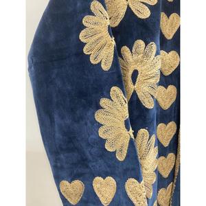 Hand Embroidered Velvet Knitted Cotton <b>Jacket</b> <b>Women</b> Mandarin Collar Full Sleeve Floral Pattern Open Front Prairie Winter/<b>Spring</b> - Product Image 3