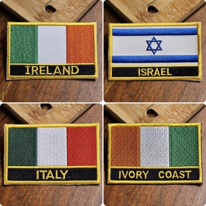 Kyrgyzstan Flag Embroidered Patch Rectangle <b>Iron</b>-On Woven Fabric Gift - Product Image 4