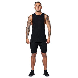 เสื้อกล้ามคอตตอนริบบ์สีดำสำหรับผู้ชาย เสื้อกั๊กแขนกุดสำหรับออกกำลังกาย ลำลอง ชายหาด แอคทีฟแวร์ เพาะกาย สตรีทแวร์ แห้งเร็ว - Product Image 2