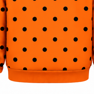 Bright Orange <b>Black</b> Polka Dot <b>Women</b> Hoodie Oversized Pullover <b>Sweatshirt</b> Long Sleeve Drawstring Hood Kangaroo Pocket Casual Wear - Product Image 6