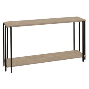 Console moderne industrielle convertible avec miroir, plateau en métal, pieds en fer, rangement à 2 niveaux, pour entrée ou hôtel - Product Image 6