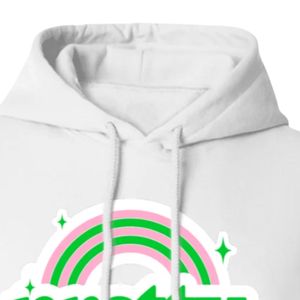 Sudadera con Capucha Blanca con Estampado Gráfico, Sudadera de Felpa Suave de Manga Larga, Top Informal con Capucha, Ropa de Calle a la Moda, Sudadera Cálida para Mujer para Uso Diario - Product Image 3