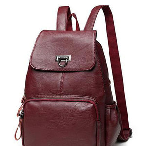 High Quality <b>Lightweight</b> Leather <b>Backpack</b> 2026 New Design Solid Color Leather <b>Backpack</b> Bag In Bulk Quantity - Product Image 2