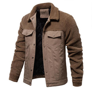 Veste polaire pour homme avec col montant en tissu chaud, poches latérales, veste d'extérieur légère pour les voyages et la randonnée en hiver - Product Image 6