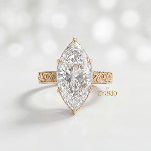 Bague de fiançailles tendance Art Déco en argent 925 avec diamant de laboratoire taille marquise unique 10-12 carats pour femme, idéale pour les fêtes, mariages et anniversaires - Product Image 6