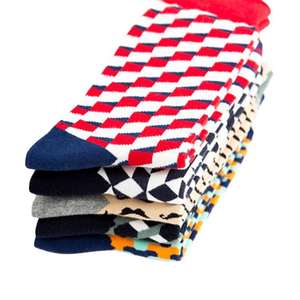 Chaussettes en coton patchwork pour hommes de bonne qualité, séchage rapide, respirantes, style business - Product Image 3