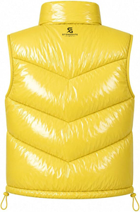 Gilet matelassé imperméable coupe-vent pour femme avec capuche, design personnalisé, logo sur mesure, chaud pour l'hiver, col bulle, coupe ajustée - Product Image 2