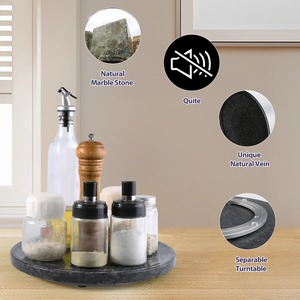 Bandeja Giratoria de Mármol Negro Ideal para Artículos Esenciales de Cocina, Decoración de Mesa de Comedor y Almacenamiento en Encimeras, Venta al por Mayor desde India - Product Image 5