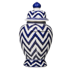 Unique Pattern Luxury Style Glossy Gold Color Table Ginger Jar for Gifting Purpose Set of 2 Embossed Texture - Product Image 6