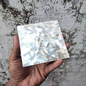 Artisan Made Mother Pearl Square Classic Customizable Drink Coaster Polished Shell Surface Eco Friendly Elegant <b>Table</b> <b>Protection</b> - Product Image 1