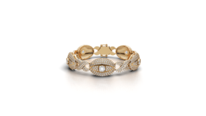 Luxury Moissanite Hip Hop Rhodium Plated 925 Sterling <b>Silver</b> Iced Out Eye Link <b>Bracelet</b> for Men Women Gift Custom Jewelry - Product Image 3