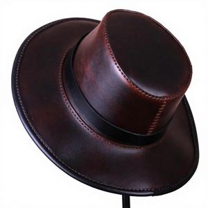 Sombrero de Cuero Vacuno Genuino de Alta Calidad, Color Marrón Duradero, Personalizado, para Adultos, Playa, Viajes, Ciclismo, Cuatro Estaciones - Product Image 1