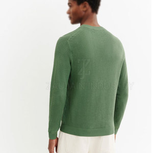 Haut en tricot gaufré respirant pour homme, chemise légère texturée à manches longues, vêtement décontracté basique, tissu doux, coupe classique, usage quotidien - Product Image 2