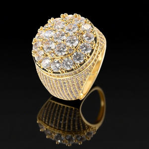 Hip Hop Flower Moissanite Rhodium Plated Cluster <b>Ring</b> in 925 Sterling Silver Wedding Engagement Gift Custom <b>Iced</b> Jewelry for Her - Product Image 1