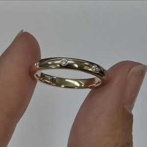 Custom Lab Grown Diamond Wedding Bands 10K 14K 18K Solid Gold Flush Set Shiny Stackable Matching <b>Rings</b> For Women's Wholesale - Product Image 1